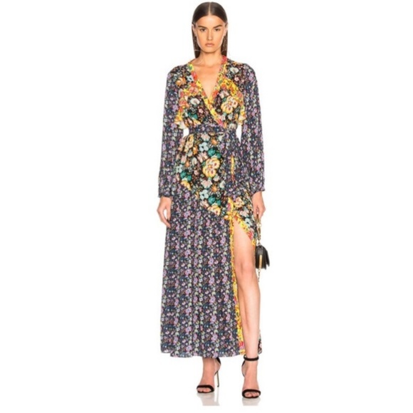 Frame Vibrant Wrap Floral Maxi Dress - Picture 2 of 7